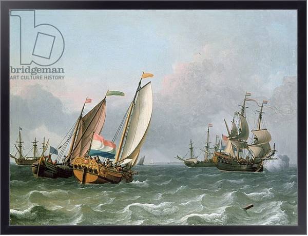 Постер Dutch Shipping in a Choppy Sea с типом исполнения На холсте в раме в багетной раме 221-01