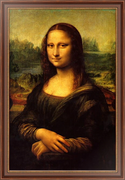 Постер Мона Лиза (Джоконда) с типом исполнения На холсте в раме в багетной раме 35-M719P-83