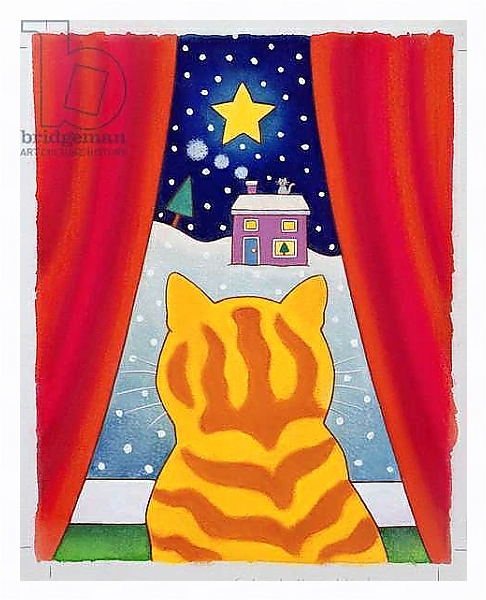 Постер Cat at the Window с типом исполнения На холсте в раме в багетной раме 221-03