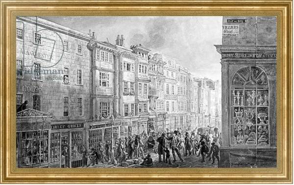 Постер The Strand from the corner of Villiers Street, 1824 с типом исполнения На холсте в раме в багетной раме NA033.1.051