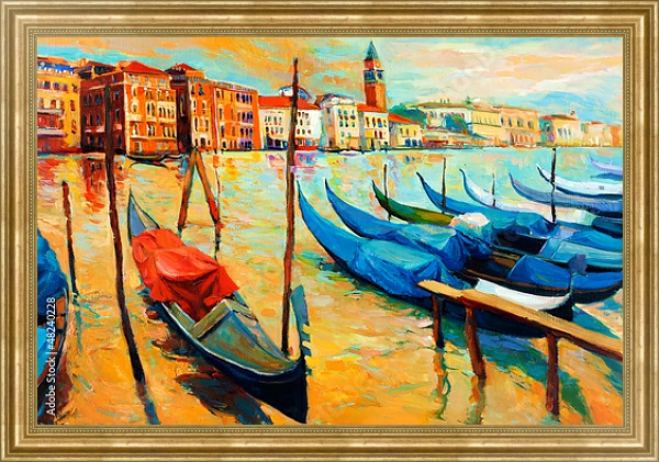 Постер Венеция, Италия 2 с типом исполнения На холсте в раме в багетной раме NA033.1.051