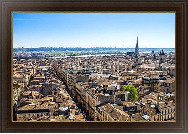 Постер Франция, Бордо. Старый город с типом исполнения На холсте в раме в багетной раме 1.023.151