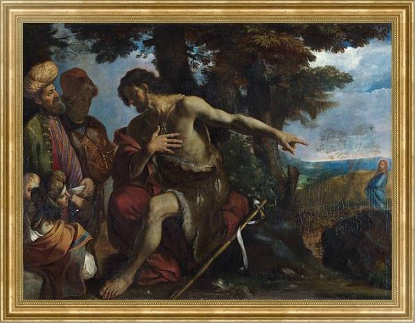 Постер Святой Иоанн Креститель, молящийся на природе с типом исполнения На холсте в раме в багетной раме NA033.1.051
