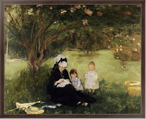 Постер Beneath the Lilac at Maurecourt, 1874 с типом исполнения На холсте в раме в багетной раме 221-02
