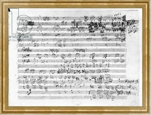 Постер Autograph score sheet for the Trio mi bemol opus 3 с типом исполнения На холсте в раме в багетной раме NA033.1.051