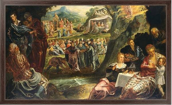 Постер The Worship of the Golden Calf, c.1560 с типом исполнения На холсте в раме в багетной раме 221-02