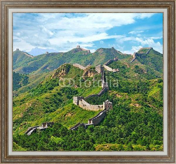 Постер Великая китайская стена 3 с типом исполнения На холсте в раме в багетной раме 595.M52.330
