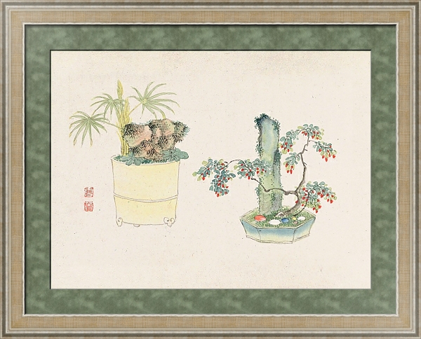 Постер Bonsai kabenzu, Pl.23 с типом исполнения Акварель в раме в багетной раме 485.M40.584