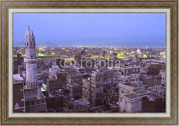 Постер Сана, столица Йемена с типом исполнения На холсте в раме в багетной раме 595.M52.330