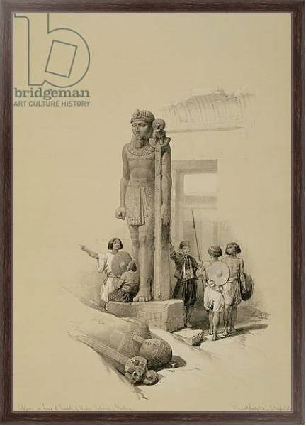 Постер Colossus in front of the Temple of Wady Sabona, Ethiopia с типом исполнения На холсте в раме в багетной раме 221-02