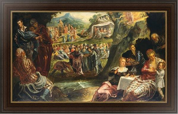 Постер The Worship of the Golden Calf, c.1560 с типом исполнения На холсте в раме в багетной раме 1.023.151