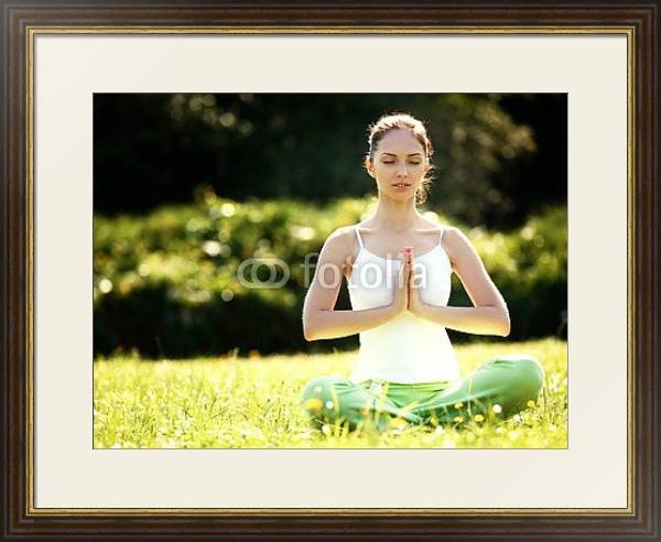 Постер Медитация в парке с типом исполнения Под стеклом в багетной раме 1.023.036