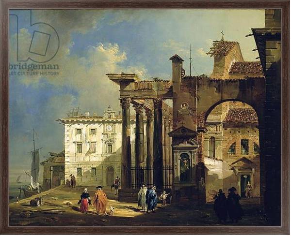 Постер The Portico of the Church of San Lorenzo in Milan, c.1814 с типом исполнения На холсте в раме в багетной раме 221-02