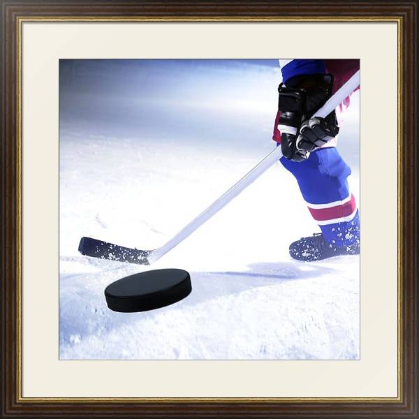 Постер Хоккей 2 с типом исполнения Под стеклом в багетной раме 1.023.036