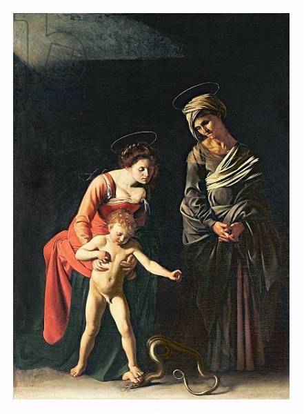Постер Madonna and Child with a Serpent, 1605 с типом исполнения На холсте в раме в багетной раме 221-03