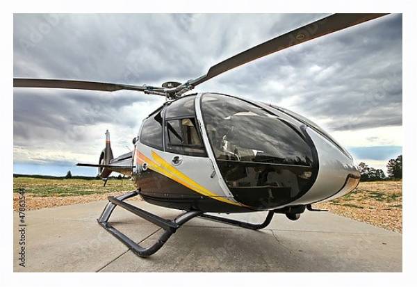 Постер Современный вертолет EC 130 с типом исполнения На холсте в раме в багетной раме 221-03