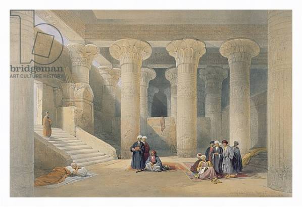 Постер Interior of the Temple at Esna, Upper Egypt, from 'Egypt and Nubia' с типом исполнения На холсте в раме в багетной раме 221-03