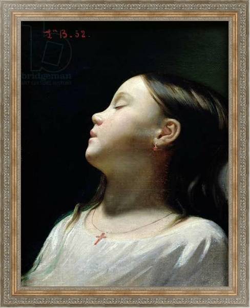Постер Young Girl Sleeping, 1852 с типом исполнения На холсте в раме в багетной раме 484.M48.310