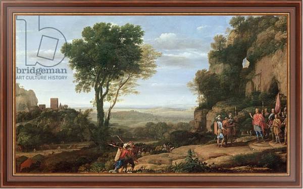 Постер Landscape with David at the Cave of Abdullam, 1658 с типом исполнения На холсте в раме в багетной раме 35-M719P-83