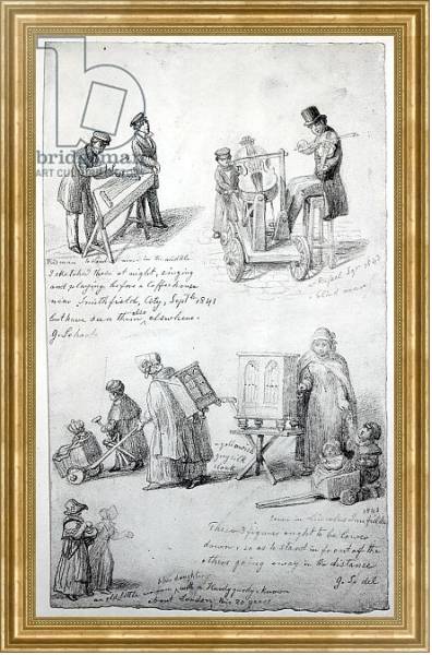 Постер Musicians on the streets of London, 1841-43 с типом исполнения На холсте в раме в багетной раме NA033.1.051
