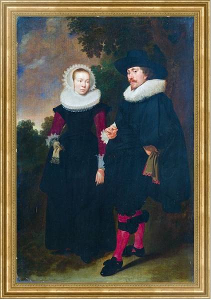 Постер Портрет мужчины и женщины с типом исполнения На холсте в раме в багетной раме NA033.1.051