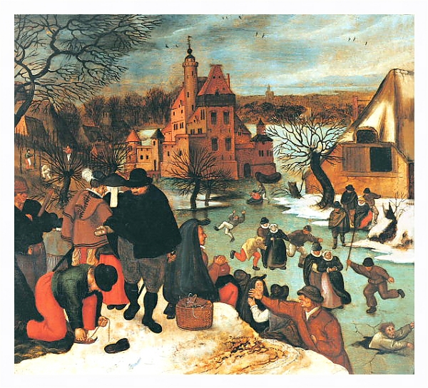 Постер Зима. Катанье на коньках с типом исполнения На холсте в раме в багетной раме 221-03