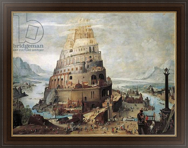Постер Construction of the Tower of Babel с типом исполнения На холсте в раме в багетной раме 1.023.151