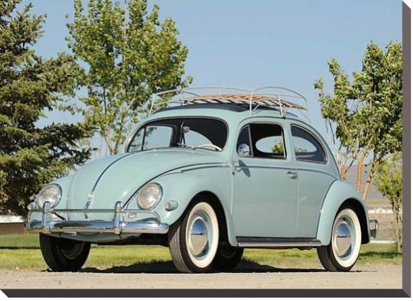 Постер Volkswagen Beetle '1953–57 с типом исполнения На холсте без рамы