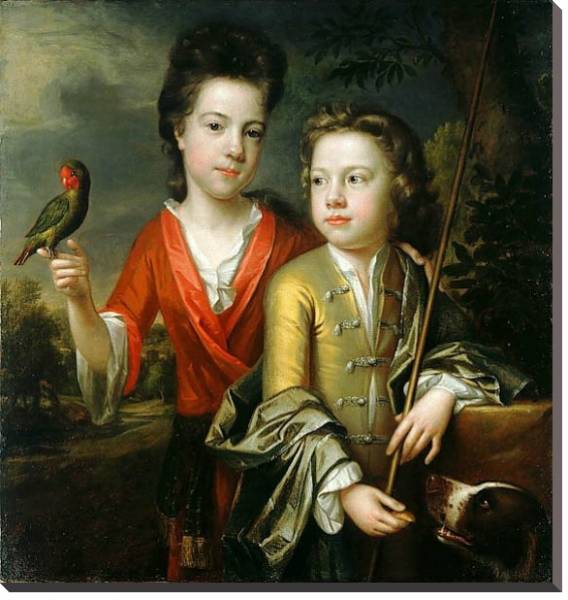 Постер Двое детей с типом исполнения На холсте без рамы