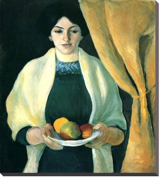 Постер Портрет с яблоками (Портрет жены художника) с типом исполнения На холсте без рамы