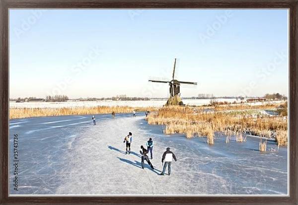 Постер Катание на коньках, Голландия с типом исполнения На холсте в раме в багетной раме 221-02