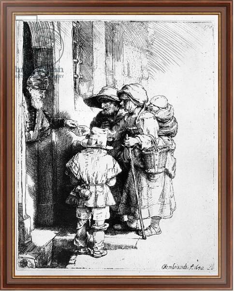 Постер Beggars receiving alms, 1648 с типом исполнения На холсте в раме в багетной раме 35-M719P-83