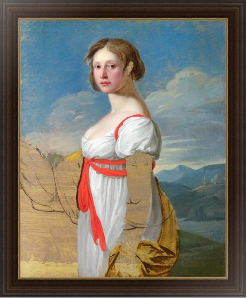 Постер Портрет женщины 11 с типом исполнения На холсте в раме в багетной раме 1.023.151