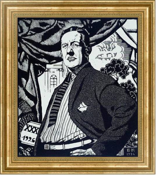 Постер Портрет артиста Большого драматического театра Николая Федоровича Монахова. 1926 с типом исполнения На холсте в раме в багетной раме NA033.1.051