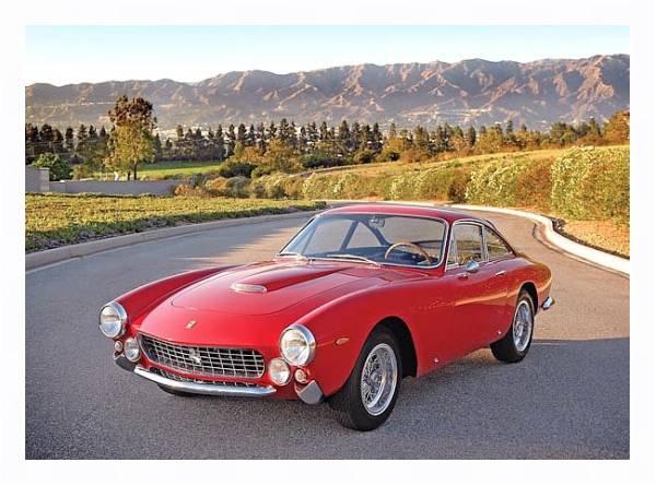Постер Ferrari 250 GT Lusso '1962–64 дизайн Pininfarina с типом исполнения На холсте в раме в багетной раме 221-03