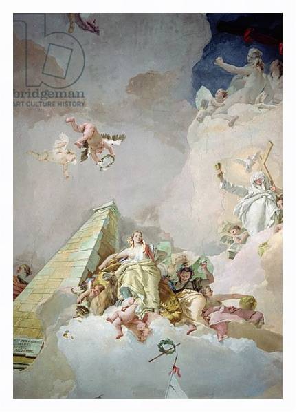 Постер The Glory of Spain, from the ceiling of the Throne Room, 1762-66 с типом исполнения На холсте в раме в багетной раме 221-03