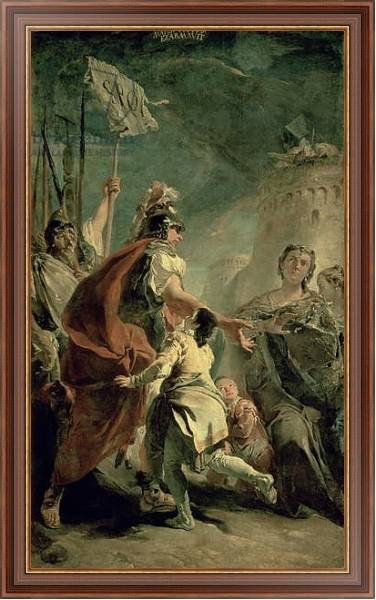 Постер Coriolanus in the Environs of Rome, c.1725 с типом исполнения На холсте в раме в багетной раме 35-M719P-83