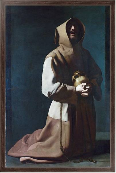 Постер Святой Франсис медитирует 2 с типом исполнения На холсте в раме в багетной раме 221-02