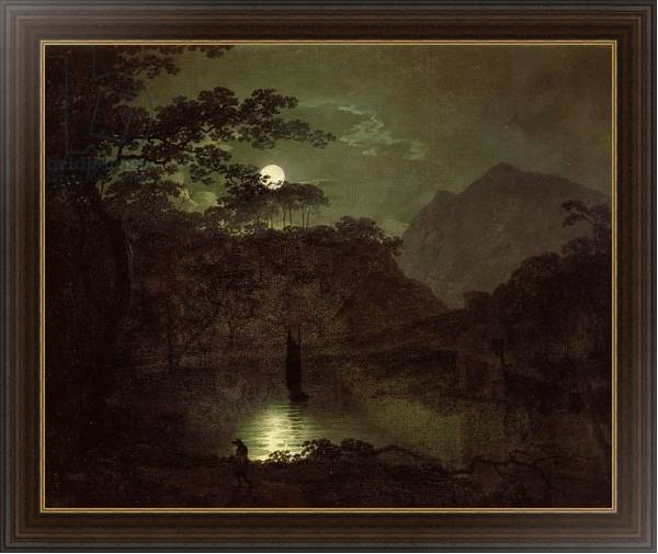 Постер A Lake by Moonlight, c.1780-82 с типом исполнения На холсте в раме в багетной раме 1.023.151
