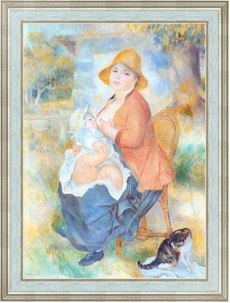 Постер Maternit? ou femme allaitant son enfant с типом исполнения На холсте в раме в багетной раме NA053.0.114