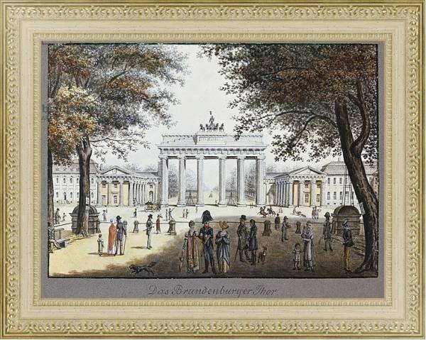 Постер The Brandenburg Gate, Berlin с типом исполнения Акварель в раме в багетной раме 484.M48.725