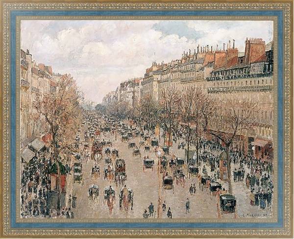 Постер Бульвар Монмартр в Париже с типом исполнения На холсте в раме в багетной раме 484.M48.685