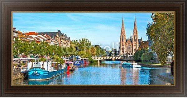Постер Франция, Страсбург. Вид на реку с типом исполнения На холсте в раме в багетной раме 1.023.151