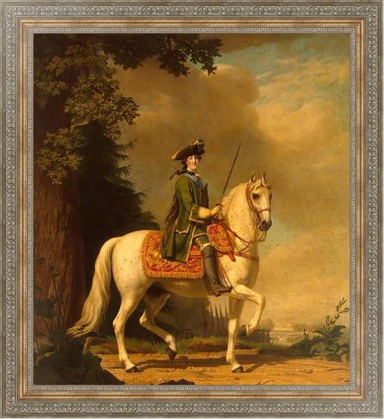 Постер Портрет Екатерины II верхом 2 с типом исполнения На холсте в раме в багетной раме 484.M48.310