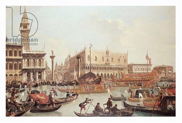 Постер View of the Doge's Palace and the Piazzetta, Venice с типом исполнения На холсте в раме в багетной раме 221-03