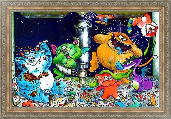 Постер Monsters under the sink с типом исполнения На холсте в раме в багетной раме 484.M48.310