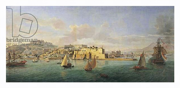 Постер View of Naples from the Sea с типом исполнения На холсте в раме в багетной раме 221-03