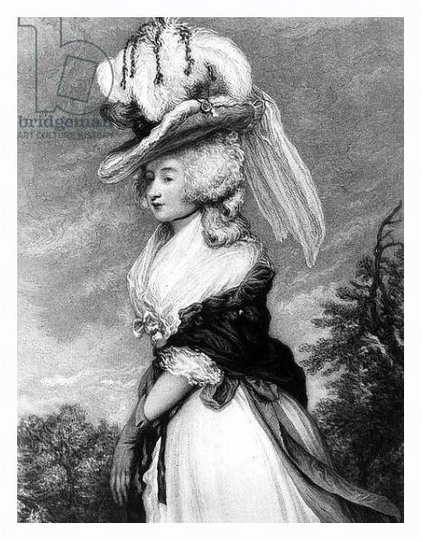 Постер Lady Letitia Lade, mezzotint by Frederick Bromley, c.1785 с типом исполнения На холсте в раме в багетной раме 221-03