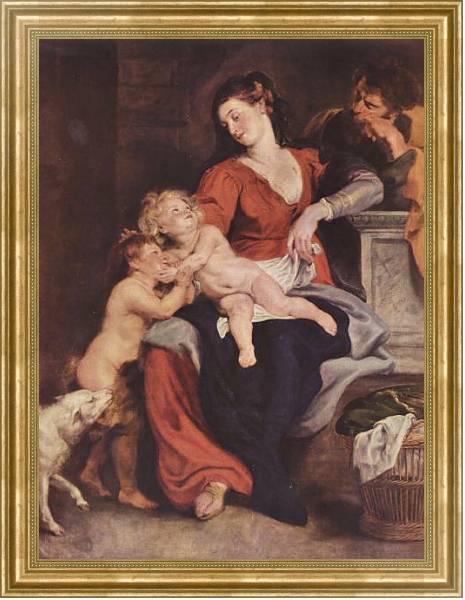 Постер Святое семейство с корзиной с типом исполнения На холсте в раме в багетной раме NA033.1.051