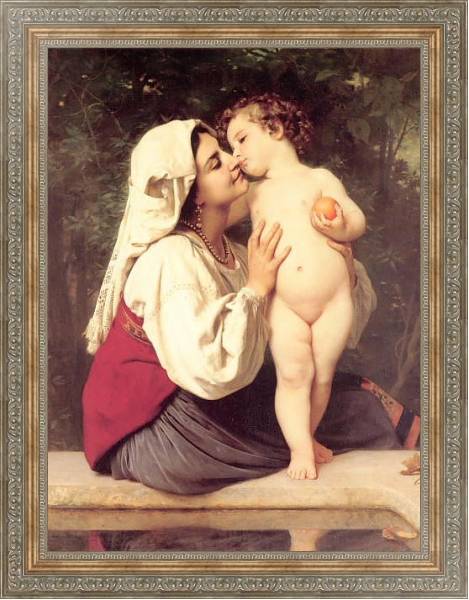 Постер Поцелуй с типом исполнения На холсте в раме в багетной раме 484.M48.310